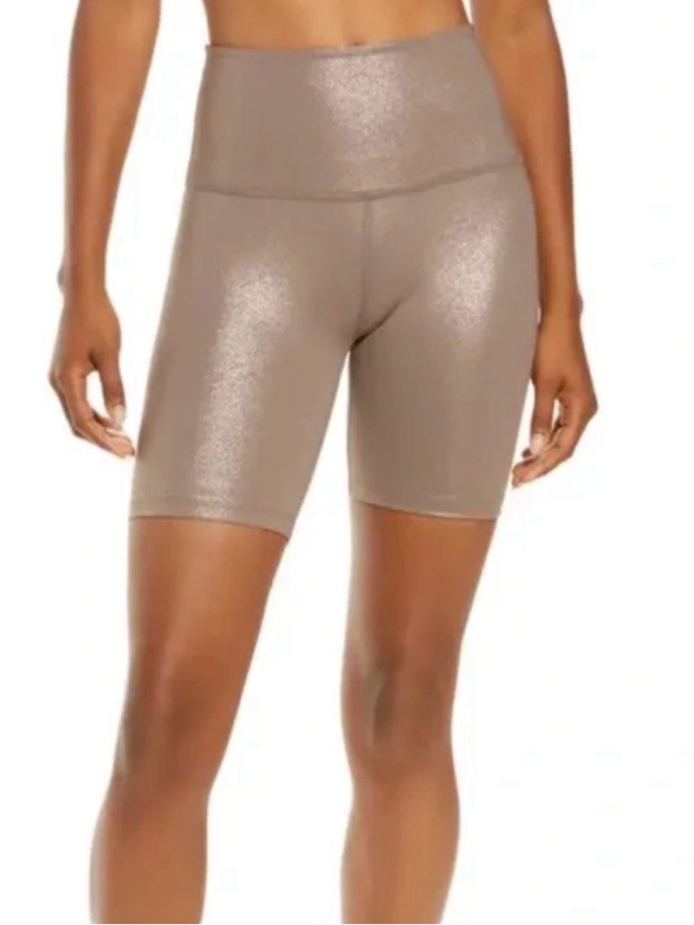 Rose Gold Beyond Yoga Twinkle High Waist Biker Shorts
